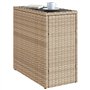 vidaXL Table d'appoint de Jardin avec Dessus en Verre Beige rotin