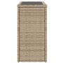 vidaXL Table d'appoint de Jardin avec Dessus en Verre Beige rotin