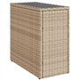 vidaXL Table d'appoint de Jardin avec Dessus en Verre Beige rotin