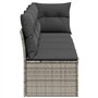vidaXL Canapé de Jardin 4 Places, Siège avec Dossier, Meuble de Patio Arrière-Cour Terrasse Extérieur, avec Coussins Gris Résine