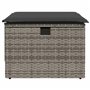 vidaXL Tabouret de Jardin avec Coussin, Siège avec Housse, Meuble de Patio Balcon Terrasse Arrière-cour Extérieur, Gris Résine T