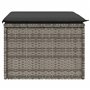 vidaXL Tabouret de Jardin avec Coussin, Siège avec Housse, Meuble de Patio Balcon Terrasse Arrière-cour Extérieur, Gris Résine T
