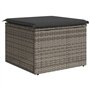 vidaXL Tabouret de Jardin avec Coussin, Siège avec Housse, Meuble de Patio Balcon Terrasse Arrière-cour Extérieur, Gris Résine T