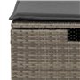 vidaXL Tabouret de Jardin avec Coussin, Siège avec Housse, Meuble de Patio Balcon Terrasse Arrière-cour Extérieur, Gris Résine T