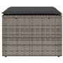 vidaXL Tabouret de Jardin avec Coussin, Siège avec Housse, Meuble de Patio Balcon Terrasse Arrière-Cour Extérieur, Gris Résine T