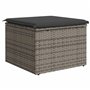 vidaXL Tabouret de Jardin avec Coussin, Siège avec Housse, Meuble de Patio Balcon Terrasse Arrière-Cour Extérieur, Gris Résine T