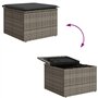 vidaXL Tabouret de Jardin avec Coussin, Siège avec Housse, Meuble de Patio Balcon Terrasse Arrière-Cour Extérieur, Gris Résine T