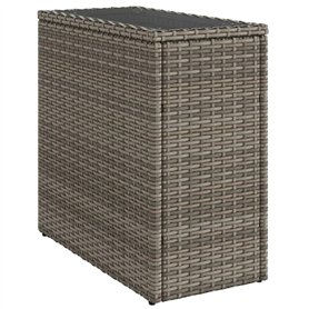 vidaXL Table d'appoint de Jardin avec Dessus en Verre Gris rotin