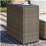 vidaXL Table d'appoint de Jardin avec Dessus en Verre Gris rotin