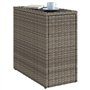 vidaXL Table d'appoint de Jardin avec Dessus en Verre Gris rotin