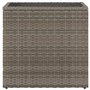 vidaXL Table d'appoint de Jardin avec Dessus en Verre Gris rotin