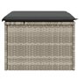 vidaXL Tabouret de Jardin Coussin, Siège avec Housse, Meuble de Terrasse Patio Balcon Extérieur, Gris Clair 55x55x37cm Résine Tr