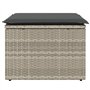 vidaXL Tabouret de Jardin Coussin, Siège avec Housse, Meuble de Terrasse Patio Balcon Extérieur, Gris Clair 55x55x37cm Résine Tr