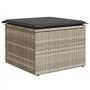 vidaXL Tabouret de Jardin Coussin, Siège avec Housse, Meuble de Terrasse Patio Balcon Extérieur, Gris Clair 55x55x37cm Résine Tr
