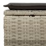 vidaXL Tabouret de Jardin Coussin, Siège avec Housse, Meuble de Terrasse Patio Balcon Extérieur, Gris Clair 55x55x37cm Résine Tr