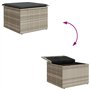 vidaXL Tabouret de Jardin Coussin, Siège avec Housse, Meuble de Terrasse Patio Balcon Extérieur, Gris Clair 55x55x37cm Résine Tr