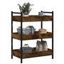 vidaXL Chariot de Cuisine, Étagère avec Roues, Chariot de Service, Meuble de Rangement Salon Salle de Bain Intérieur, Chêne Fumé