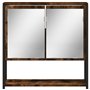 vidaXL Armoire à Miroir de Salle de Bain, Placard Mural de Toilette avec Miroir, Meuble de Rangement, Moderne, Chêne Fumé Bois d