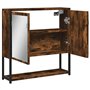 vidaXL Armoire à Miroir de Salle de Bain, Placard Mural de Toilette avec Miroir, Meuble de Rangement, Moderne, Chêne Fumé Bois d