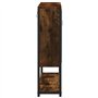 vidaXL Armoire à Miroir de Salle de Bain, Placard Mural de Toilette avec Miroir, Meuble de Rangement, Moderne, Chêne Fumé Bois d