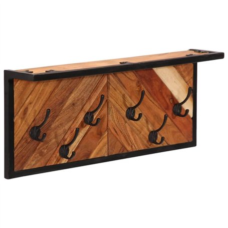 vidaXL Porte-Manteau Mural avec 6 Crochets Bois Massif d'acacia