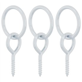 vidaXL Anneaux d'attelage avec vis à œil 3 pcs argenté Acier