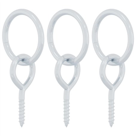 vidaXL Anneaux d'attelage avec vis à œil 3 pcs argenté Acier