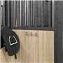 vidaXL Crochets de seau 3 pcs mural argenté et marron acier, support de seau, crochet de seau d’eau, support de seau de cheval, 