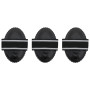 vidaXL Étrilles 3 pcs Noir Acier