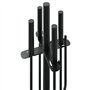 vidaXL Set d’Outils de Cheminée 5 pcs, Ensemble de Foyer avec Crochet Pince Balai Pelle, Kit de Tisonnier, Porte-outils de Chemi