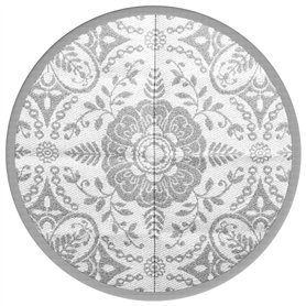 vidaXL Tapis d'extérieur Gris Clair Ø200 cm PP