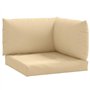 vidaXL Lot de 3 Coussins de Palette, Oreillers de Balcon, Coussins de Sièges Patio Jardinage Terrasse Extérieur, Beige Mélangé T