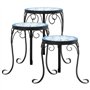 vidaXL Supports pour plantes 3 pcs bleu et blanc céramique