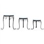 vidaXL Supports pour plantes 3 pcs bleu et blanc céramique, table de plantes, support de plante d'extérieur, table d’appoint mos