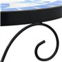 vidaXL Supports pour plantes 3 pcs bleu et blanc céramique, table de plantes, support de plante d'extérieur, table d’appoint mos