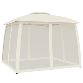 vidaXL Tonnelle Double Toit et parois en Filet crème 2