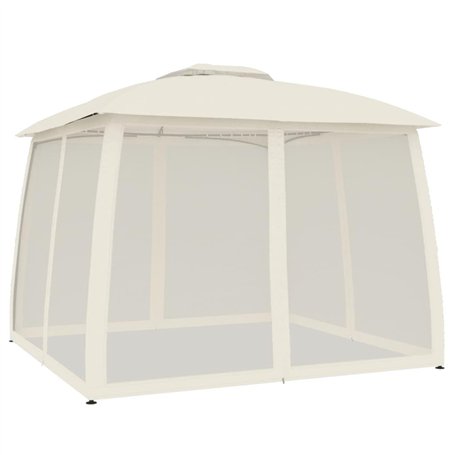 vidaXL Tonnelle Double Toit et parois en Filet crème 2