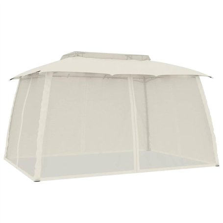vidaXL Tonnelle Double Toit et parois en Filet crème 3