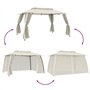 vidaXL Tonnelle Double Toit et parois en Filet crème 3,93x2,93 m Acier, tonnelle de Jardin, tonnelle de Patio, pavillon, tonnell