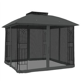 vidaXL Tonnelle Double Toit parois Filet Anthracite 2