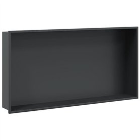 vidaXL Niche de Douche Noir Mat 62x32x9 cm Acier Inoxydable