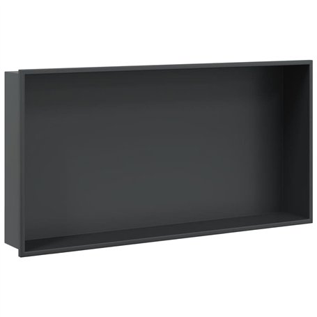 vidaXL Niche de Douche Noir Mat 62x32x9 cm Acier Inoxydable