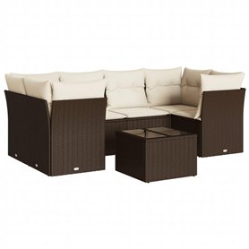 vidaXL Salon de Jardin avec Coussins 7 pcs
