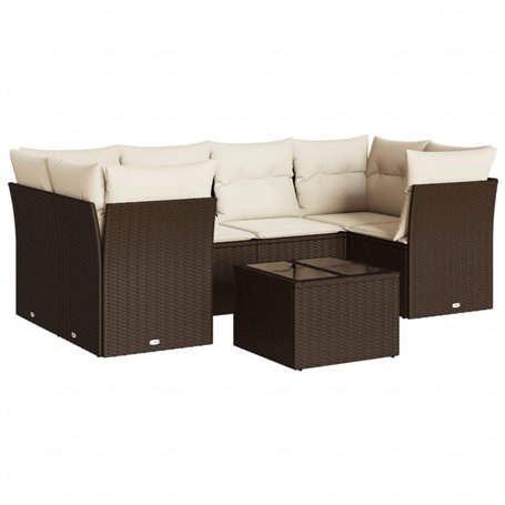 vidaXL Salon de Jardin avec Coussins 7 pcs