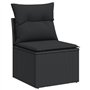 vidaXL Salon de Jardin avec Coussins 9 pcs, Canapés avec Pieds Réglables, Ensemble de Meubles d'Extérieur Patio Terrasse, Modern