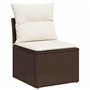 vidaXL Salon de Jardin avec Coussins 12 pcs, Canapés de Terrasse, Ensemble de Meubles de Patio, Mobilier d'Extérieur, Marron Rés