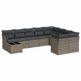 vidaXL Salon de Jardin avec Coussins 10 pcs