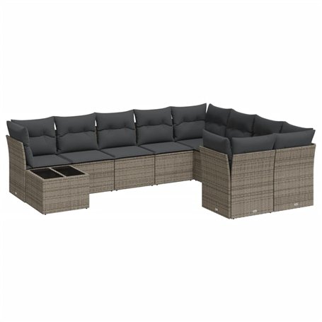 vidaXL Salon de Jardin avec Coussins 10 pcs