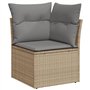 vidaXL Salon de Jardin avec Coussins 12 pcs, Canapés de Terrasse, Ensemble de Meubles d'Extérieur Patio, Moderne, Beige Résine T