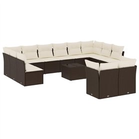 vidaXL Salon de Jardin avec Coussins 13 pcs